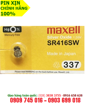 Pin SR416SW-Pin 337; Pin Maxell SR416SW silver oxide 1.55V Made in Japan 